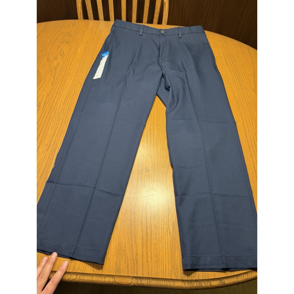 Haggar Cool 18 Pro Navy Dress Pants Men's 38x34 Classic Fit Flat Front Stretch